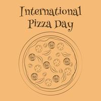 vector illustratie. poster voor Internationale pizza dag.