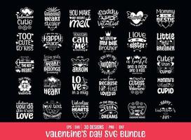 valentijnsdag dag SVG bundel. Valentijnsdag citaten ontwerp voor t-shirt vector