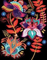 patroon met paisley en bloemen - etnisch achtergrond. patroon voor textiel, kleding, omhulsel papier en meer. ornament met bloemen. vector illustratie.