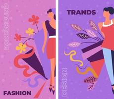 trends en mode, stijl en elegantie banners vector