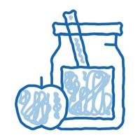 pot met gezond drinken en appel biohacking tekening icoon hand- getrokken illustratie vector