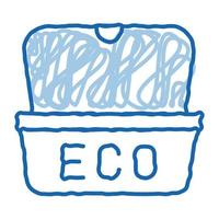 eco materiaal pakket voor straat voedsel tekening icoon hand- getrokken illustratie vector