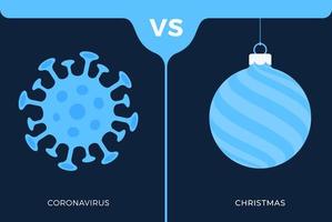 kerst versus coronavirus concept vector