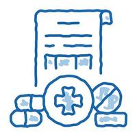 farmaceutisch licentie tekening icoon hand- getrokken illustratie vector