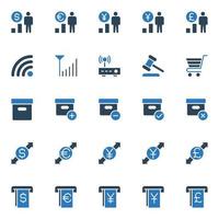 twee kleur pictogrammen voor bedrijf en financieel. vector