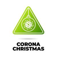 kerst coronavirus verkeersbord vector