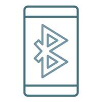 Bluetooth lijn twee kleur icoon vector