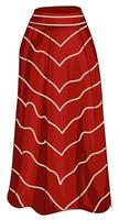 lang rood rok met meetkundig afdrukken, maxi jurk vector