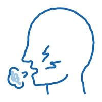 hoesten astma tekening icoon hand- getrokken illustratie vector