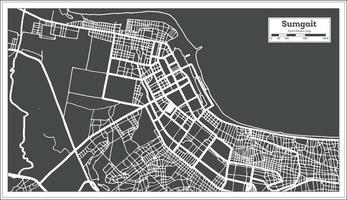 sumgait Azerbeidzjan stad kaart in zwart en wit kleur in retro stijl. schets kaart. vector