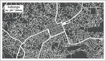 lubango Angola stad kaart in zwart en wit kleur in retro stijl. schets kaart. vector