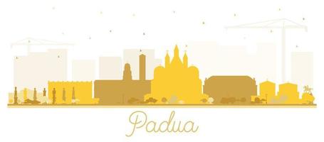 padua Italië stad horizon silhouet met gouden gebouwen geïsoleerd Aan wit. vector