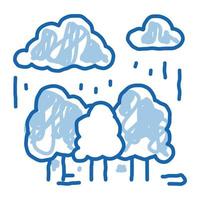 tropisch regen tekening icoon hand- getrokken illustratie vector