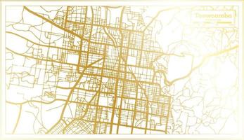 toowoomba Australië stad kaart in retro stijl in gouden kleur. schets kaart. vector