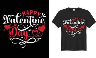 gelukkig Valentijnsdag dag paar typografie t-shirt ontwerp vector sjabloon. gelukkig Valentijn dag