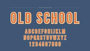 retro oud school- typografie vector