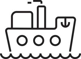 schip vervoer icoon mensen pictogrammen met zwart schets stijl. voertuig, symbool, vervoer, lijn, schets, station, reis, auto, bewerkbaar, pictogram, geïsoleerd, vlak. vector illustratie