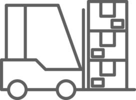 heftruck levering onderhoud icoon met zwart schets stijl. Verzending teken symbool. verwant naar bestellen volgen, levering huis, magazijn, vrachtwagen, scooter, koerier en lading pictogrammen. vector illustratie