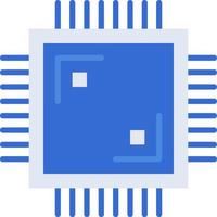 elektronisch spaander technologie icoon met blauw duotoon stijl. computergebruik, diagram, downloaden, het dossier, map, grafiek, laptop . vector illustratie