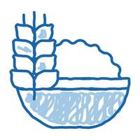 gezond voedsel tarwe aartje tekening icoon hand- getrokken illustratie vector