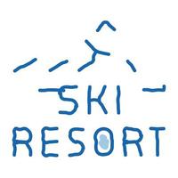 ski toevlucht tekening icoon hand- getrokken illustratie vector
