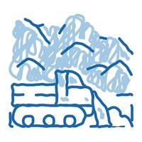 sneeuw blazer vrachtauto tekening icoon hand- getrokken illustratie vector