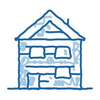 ski toevlucht cabine gebouw tekening icoon hand- getrokken illustratie vector