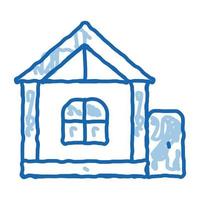 Speel huis voor kinderen tekening icoon hand- getrokken illustratie vector