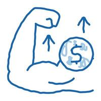 geld verdiend door dwingen tekening icoon hand- getrokken illustratie vector