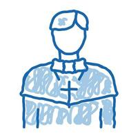 christen monnik tekening icoon hand- getrokken illustratie vector