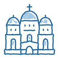 christen tempel met koepels tekening icoon hand- getrokken illustratie vector