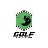 golf club sport pictogrammen en insignes. vector symbool van golf speler, uitrusting en spel artikelen, modern professioneel golf sjabloon logo ontwerp voor golf club