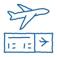 vliegtuig ticket tekening icoon hand- getrokken illustratie vector