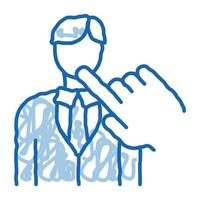 selectie van nieuw werknemer Mens tekening icoon hand- getrokken illustratie vector