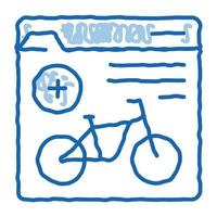 fiets sharing Diensten informatie tekening icoon hand- getrokken illustratie vector