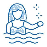 vrouw zwemmer icoon vector schets illustratie