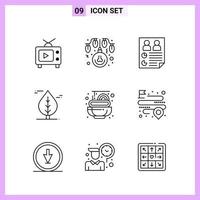 9 pictogrammen in lijn stijl schets symbolen Aan wit achtergrond creatief vector tekens voor web mobiel en afdrukken creatief zwart icoon vector achtergrond
