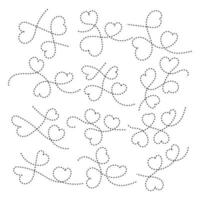 reeks van hand- getrokken hart kalligrafische kolken en swirly hart voorraad vector illustratie