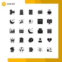 modern reeks van 25 solide glyphs pictogram van betaling geval rechtbank bedrijf online bewerkbare vector ontwerp elementen