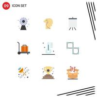 reeks van 9 modern ui pictogrammen symbolen tekens voor voedsel Koken verdrietig toestel bagage bewerkbare vector ontwerp elementen