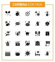 25 solide glyph coronavirus epidemie icoon pak zuigen net zo temperatuur gezondheidszorg bescherming coronavirus virale coronavirus 2019november ziekte vector ontwerp elementen