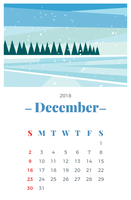 December 2018 Maandelijkse kalender