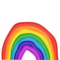 volumetrisch vector regenboog van plasticine Aan een wit achtergrond. kinderen ambachten van gekleurde deeg.