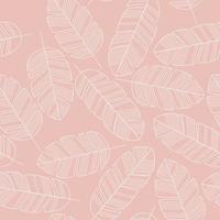 naadloze patroon met witte bladeren op roze achtergrond. vector