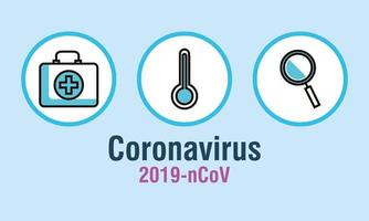 coronaviruspreventiebanner met medische pictogrammen vector