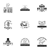 liefde u papa kaart ontwerp voor gelukkig vaders dag typografie verzameling 9 zwart ontwerp bewerkbare vector ontwerp elementen