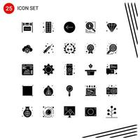 voorraad vector icoon pak van 25 lijn tekens en symbolen voor juweel oplossing pijl bedrijf dollar bewerkbare vector ontwerp elementen