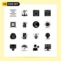 16 creatief pictogrammen modern tekens en symbolen van accu mijnbouw seo valuta web bewerkbare vector ontwerp elementen