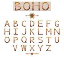 een modern boho golvend alfabet gemaakt van hoofdstad brieven. perfect voor affiches, reclame, motiverende kaart, groet kaarten, creatief lettertype. vector