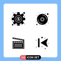 4 solide zwart icoon pak glyph symbolen voor mobiel apps geïsoleerd Aan wit achtergrond 4 pictogrammen reeks creatief zwart icoon vector achtergrond